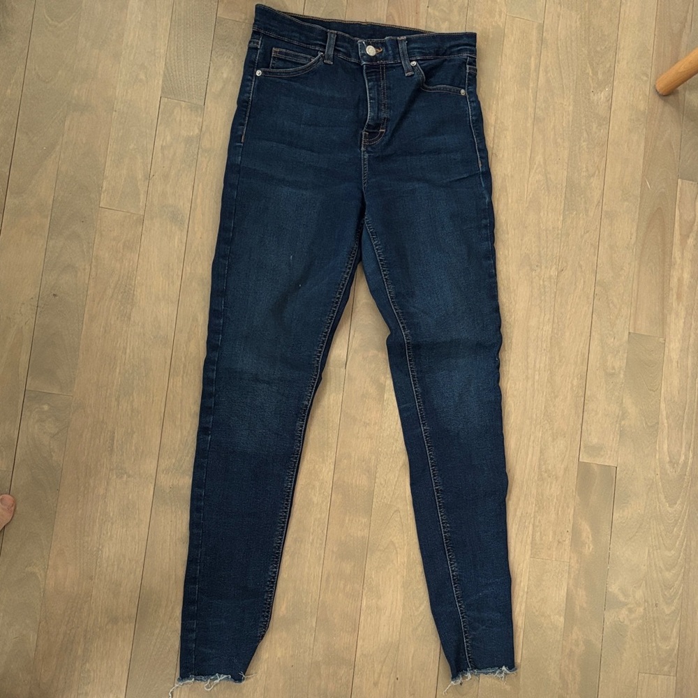 Topshop Skinny Jeans in Dark Blue Wash